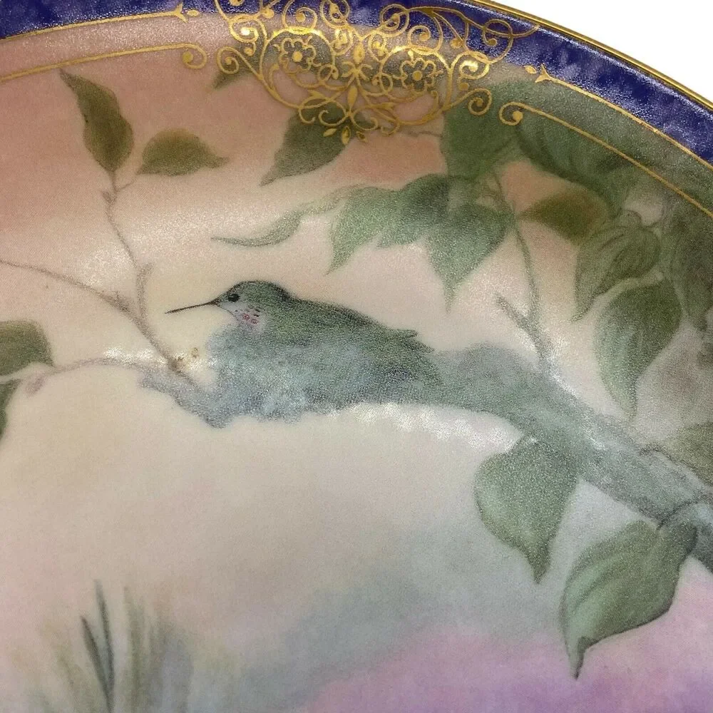 Bradford Exchange Hummingbird Plates Set Of Two Ceramic Nature's Little Treasure